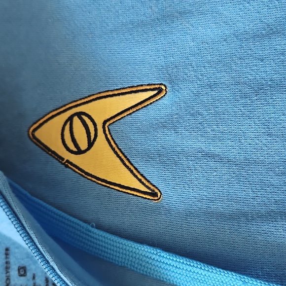 Womens Star Trek Spock Ears Blue Hoodie Jacket, Size Large - Picture 2 of 6